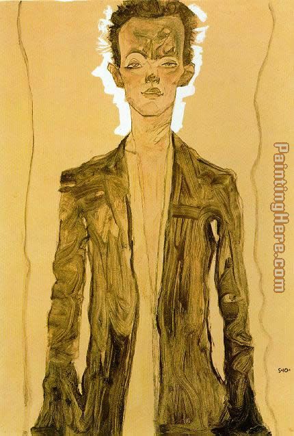 A Standing man painting - Egon Schiele A Standing man art painting
